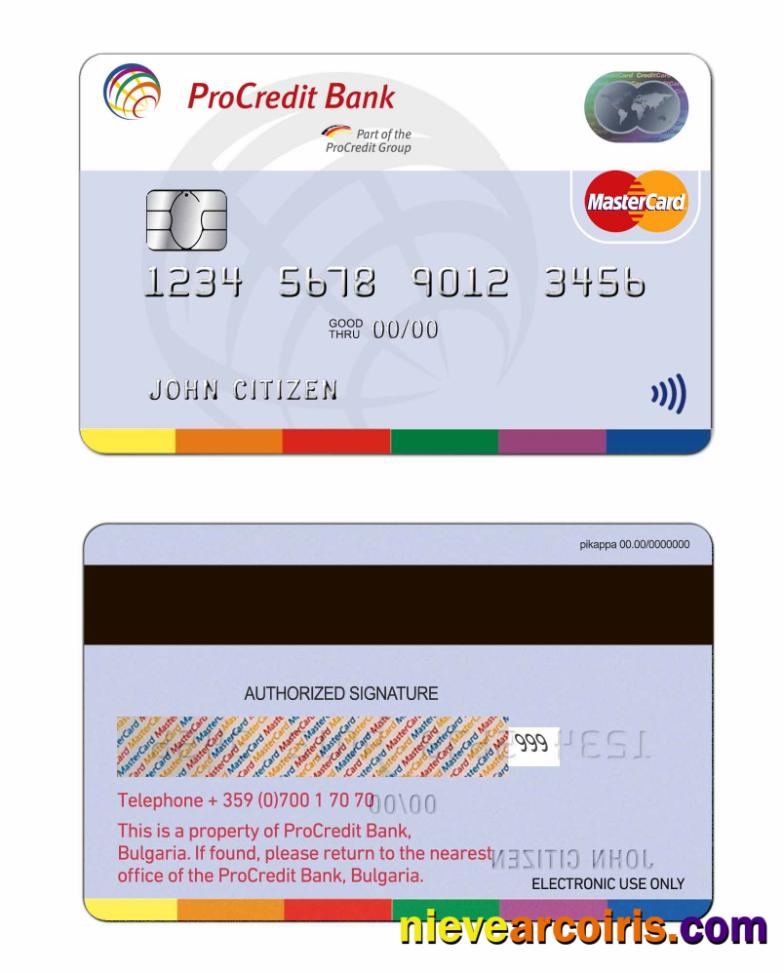 Bulgaria ProCredit bank mastercard